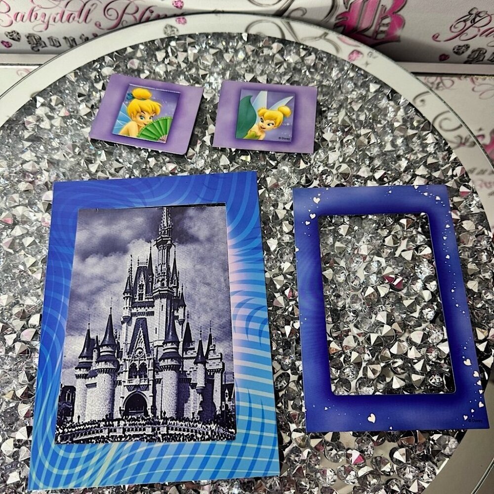 Disney magnets Castle and Tinker Bell Photo Frame Set 4 magnets